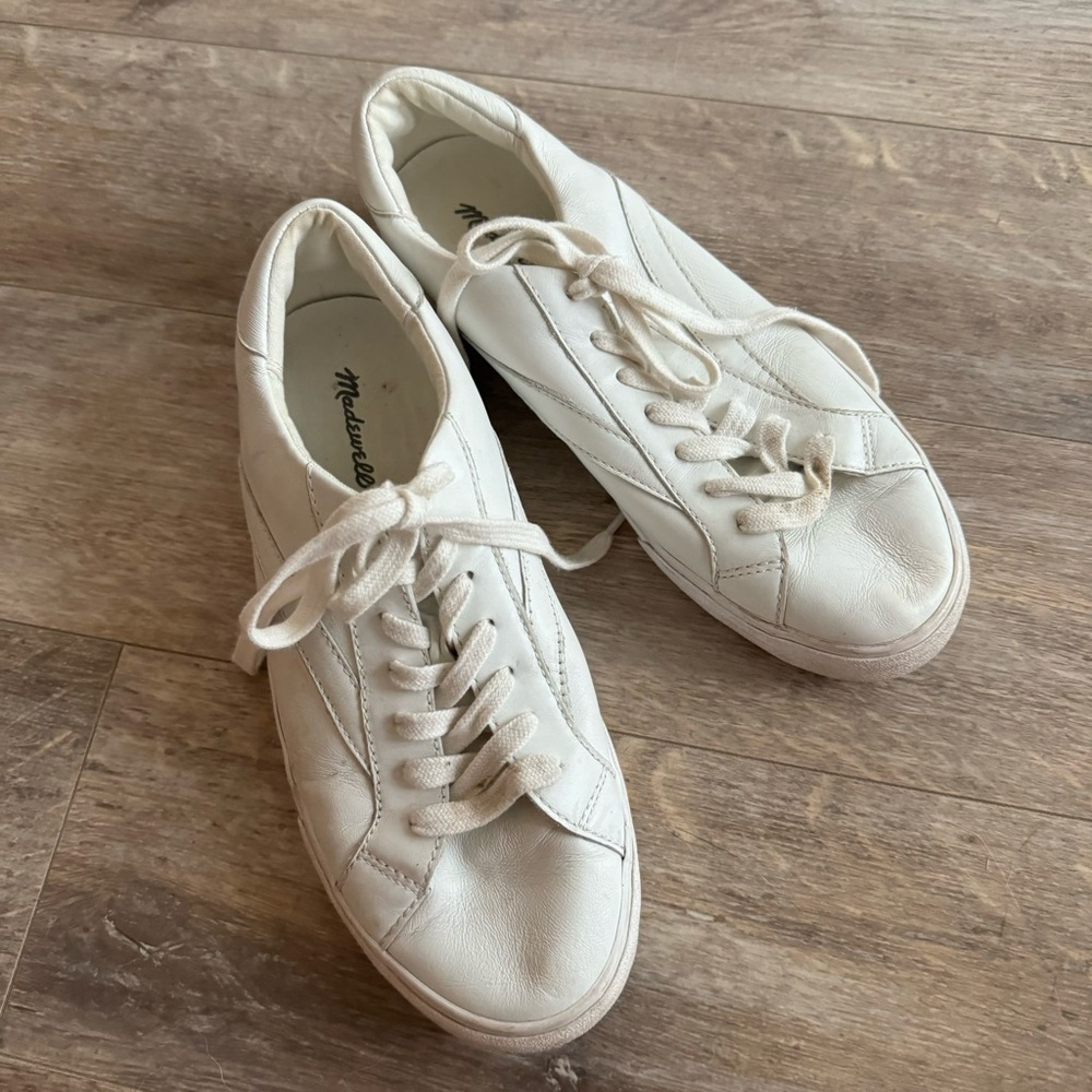 Madewell Unisex Leather Sidewalk Low-Top Sneakers - color: Pale Parchment - Picture 6 of 11